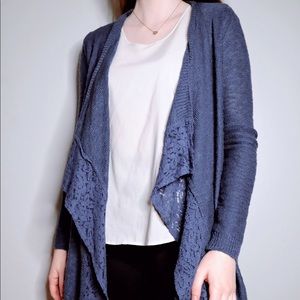 Pink Republic Dark Blue Cardigan w/ Laces Edges